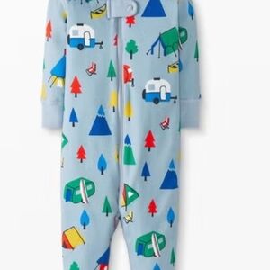Hanna Andersson Blue Kids Pajamas with Colorful Camping Print